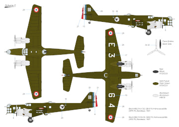 Frrom-Azur FR0055 1:72 Bloch MB.210 early schemes Bloch MB 210 Early