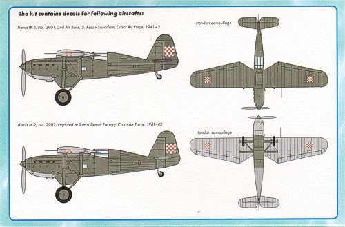 Frrom-Azur FR0016 1:72 Ikarus IK-2 Decals Croatia