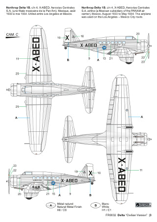Frrom-Azur FR0032 Northrop Delta 1A/B/C Civilian Version 1:72