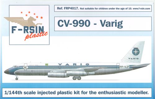 F-rsin Plastic FRP4017 1:144 Convair CV-990 Decals Varig, silk-screened decals;