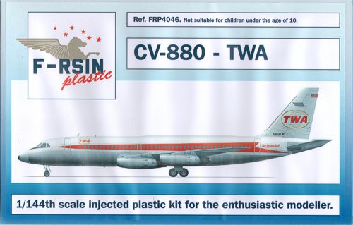 F-rsin Plastic FRP4046 1:144 Convair CV-880 TWA, laser decals