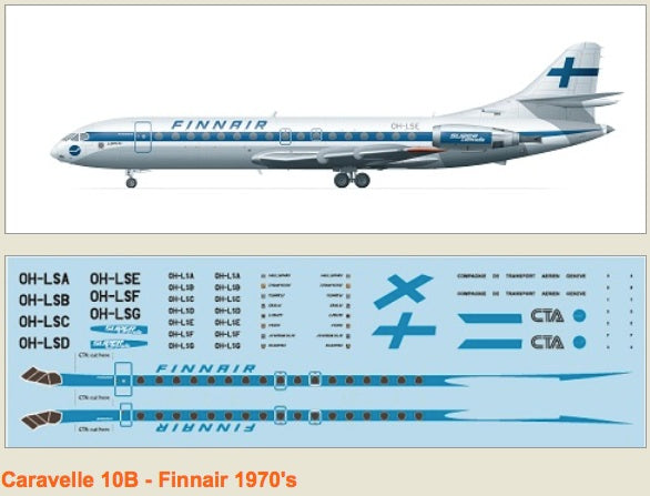 F-rsin Plastic FRP4075 1:144 Caravelle 10B Finnair 70's
