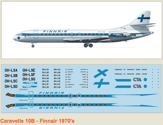 F-rsin Plastic FRP4075 1:144 Caravelle 10B Finnair 70's