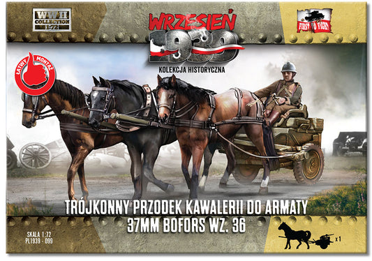 First To Fight Kits FTF099 1:72 Three-horse cavalry carriage for 37mm Bofors wz
