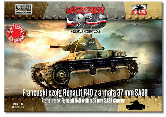 First To Fight FTF119 French Renault R40 Tank with SA38 Gun 1:72