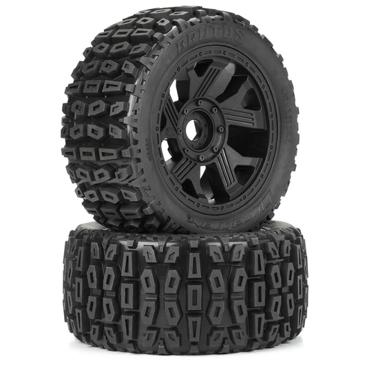 Duratrax Brutus F/R 5.7" Monster Truck Tires MTD 24mm Black Rippe 1:6 DTX565010