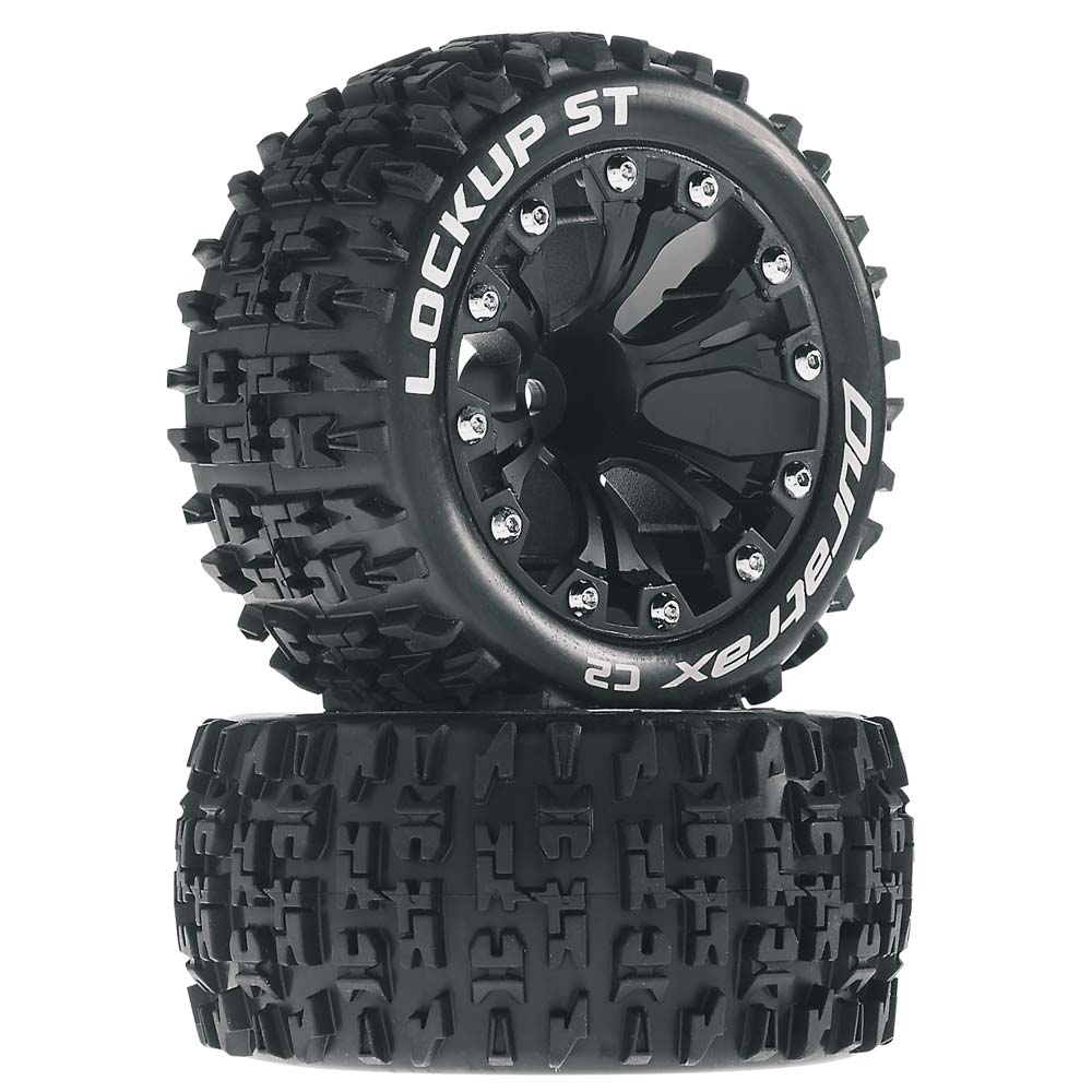 Duratrax Lockup ST 2.8 Mounted Offset Black (2) DTXC3568