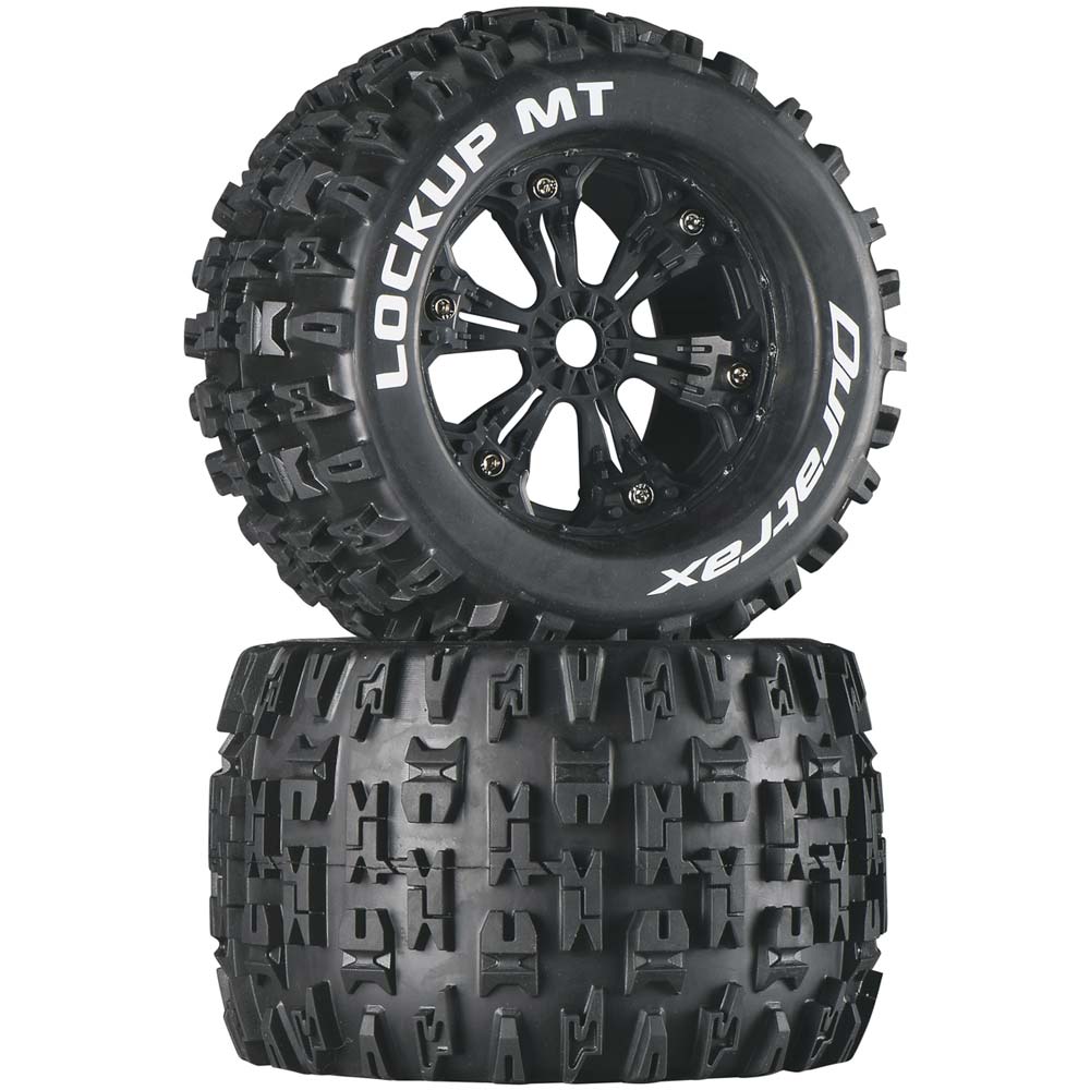 Duratrax Lockup MT 3.8" Mounted Black (2) DTXC3578