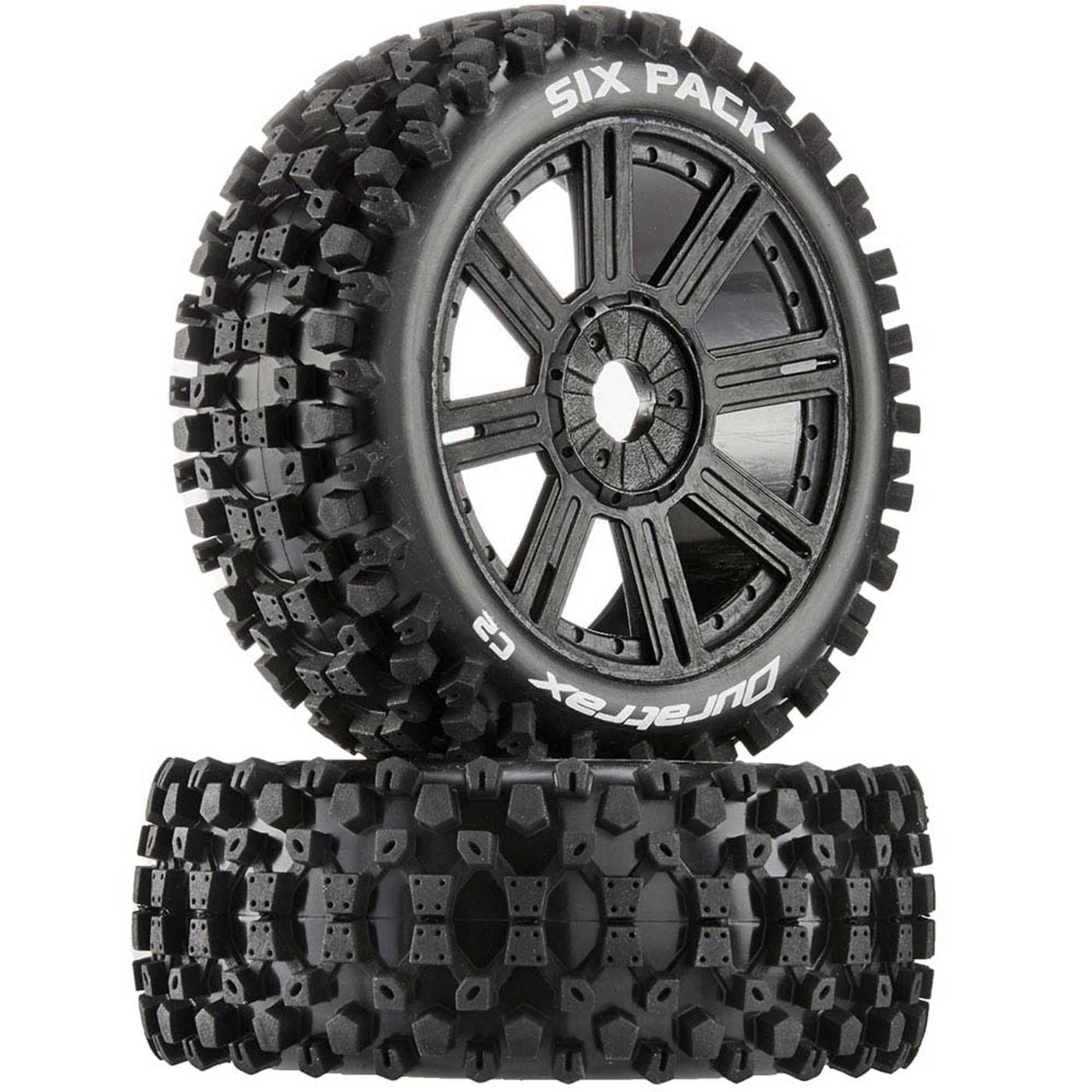 Duratrax Six Pack Buggy C2 Mounted Spoke Black (2) DTXC3604