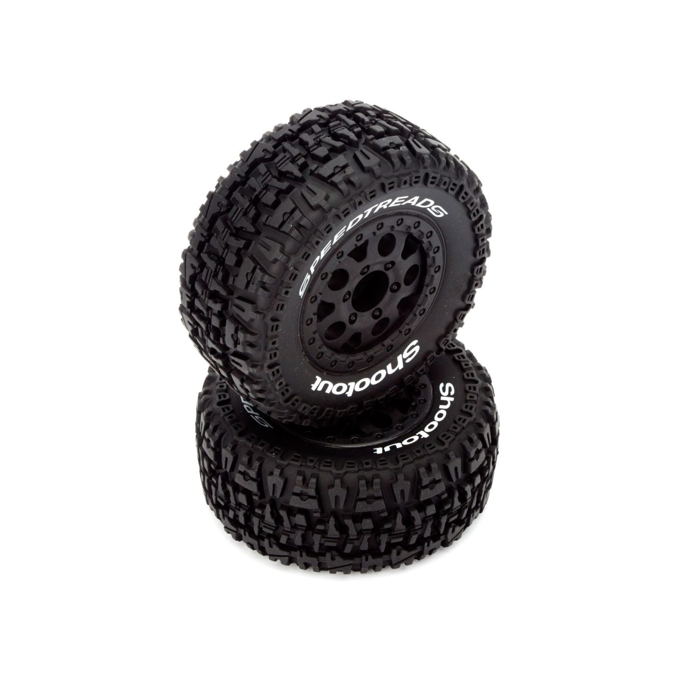 ECX FR/R Tire, Prmnt, Blk Whl (2):1:10 2wd/4wd Torment ECX4003