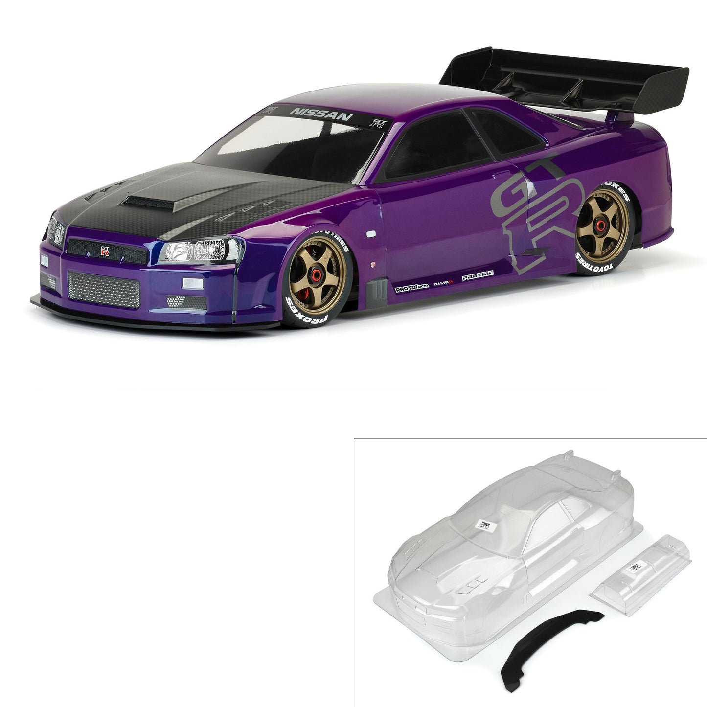Protoform 1:7 2002 Nissan Skyline GT-R R34 Clear Body: ARRMA Infractio PRM1584-00