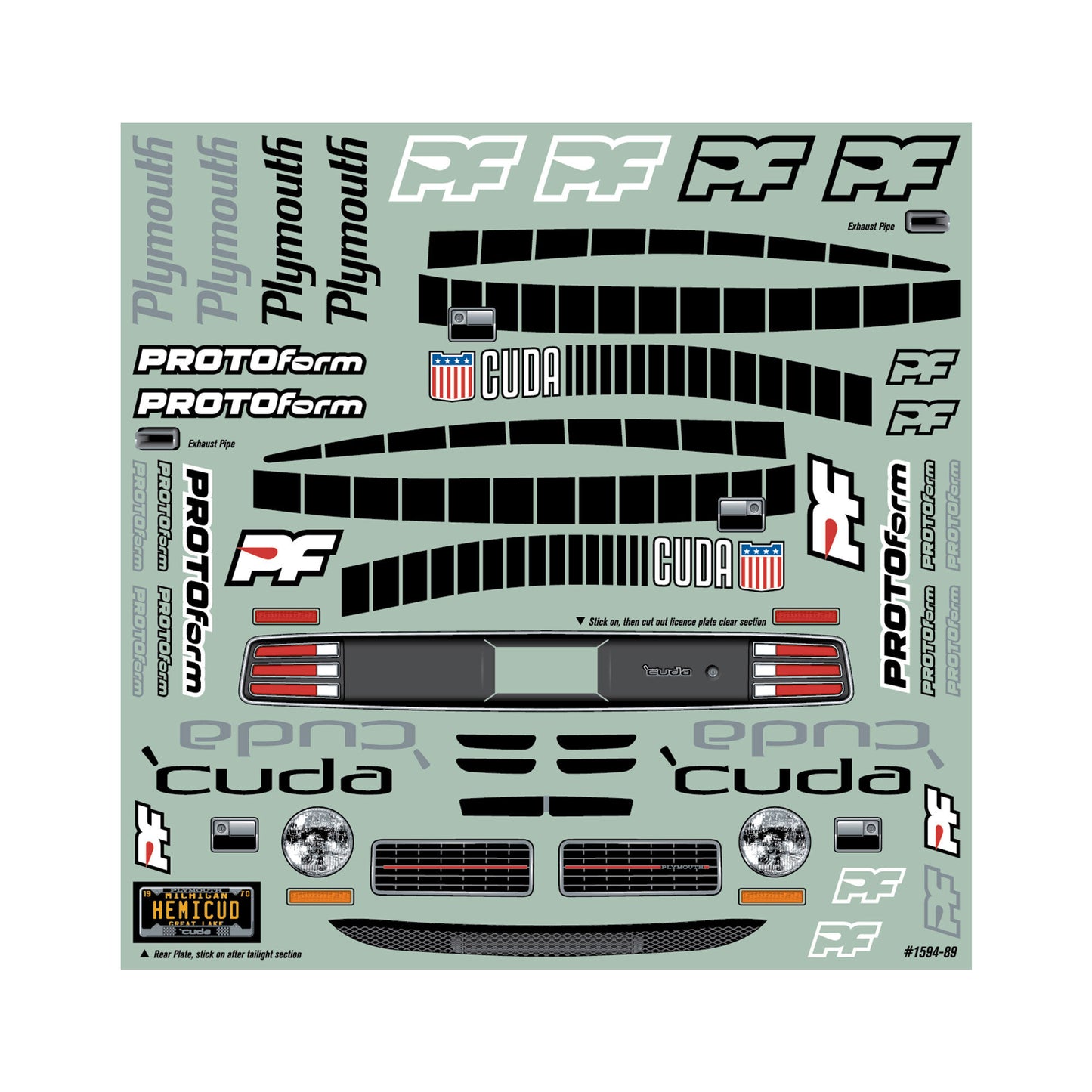 Protoform 1970 Plymouth Barracuda Vint Trans-Am Clear Body 1:10 PRM660132929824