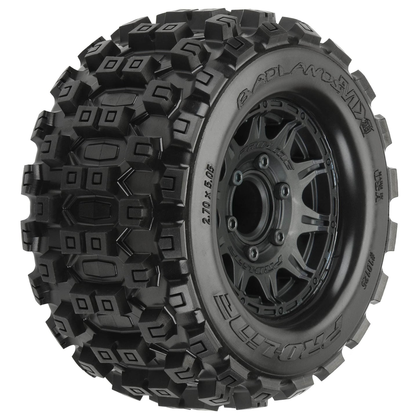 Pro-Line 1:10 Badlands MX28 Fr/Rr 2.8" MT Tires Mounted 12mm Blk Raid PRO10125-10