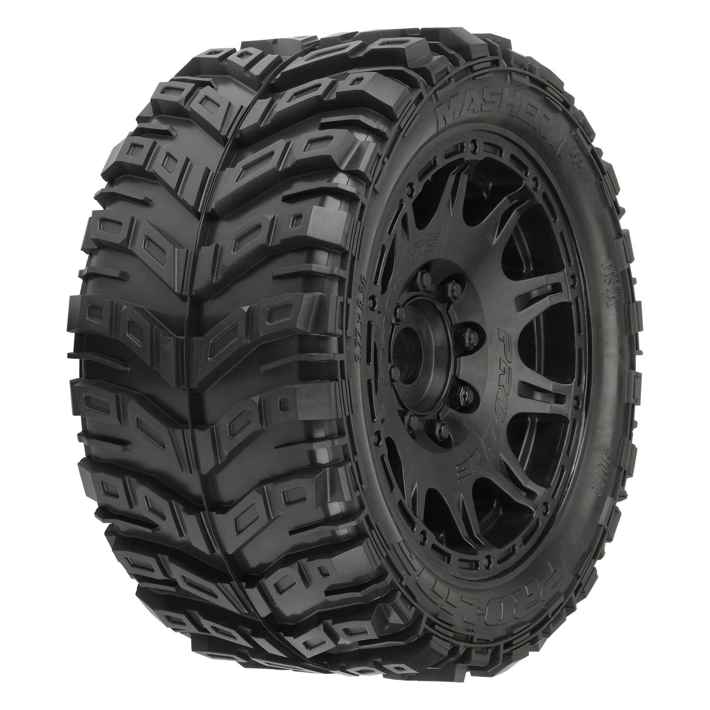Pro-Line 1:6 Masher X HP BELTED Fr/Rr 5.7" MT Tires Mounted 24mm Blk PRO10176-10