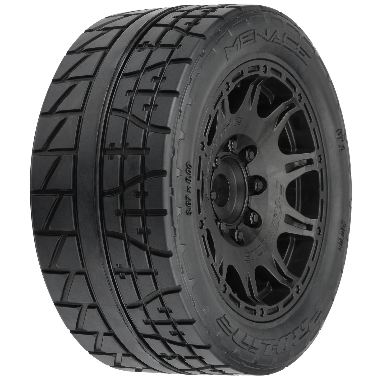 Pro-Line 1:6 Menace HP BELTED Fr/Rr 5.7" MT Tires Mounted 24mm Blk Ra PRO10205-10