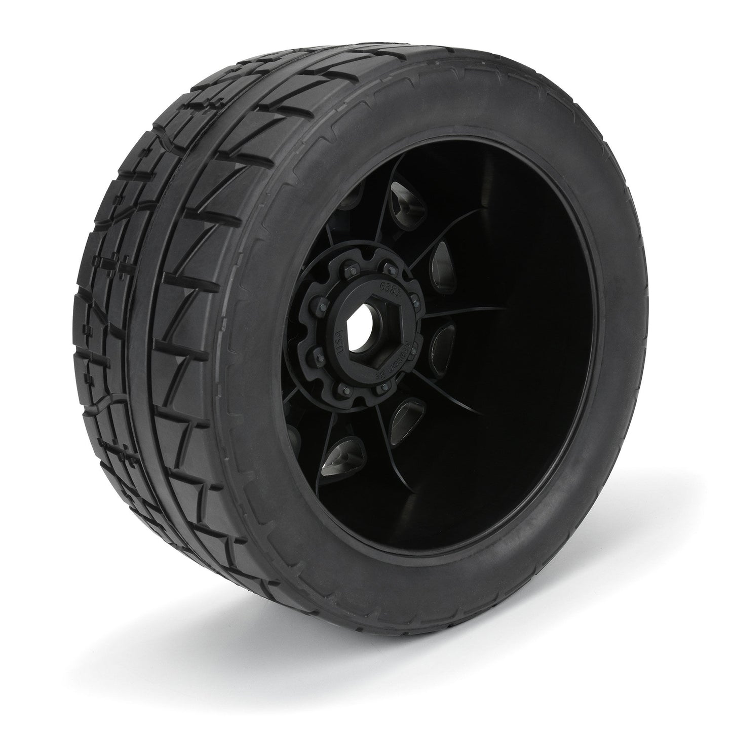 Pro-Line Racing Menace HP 5.7" Street BELTED Tires on Raid Black 8x48 PRO1020511