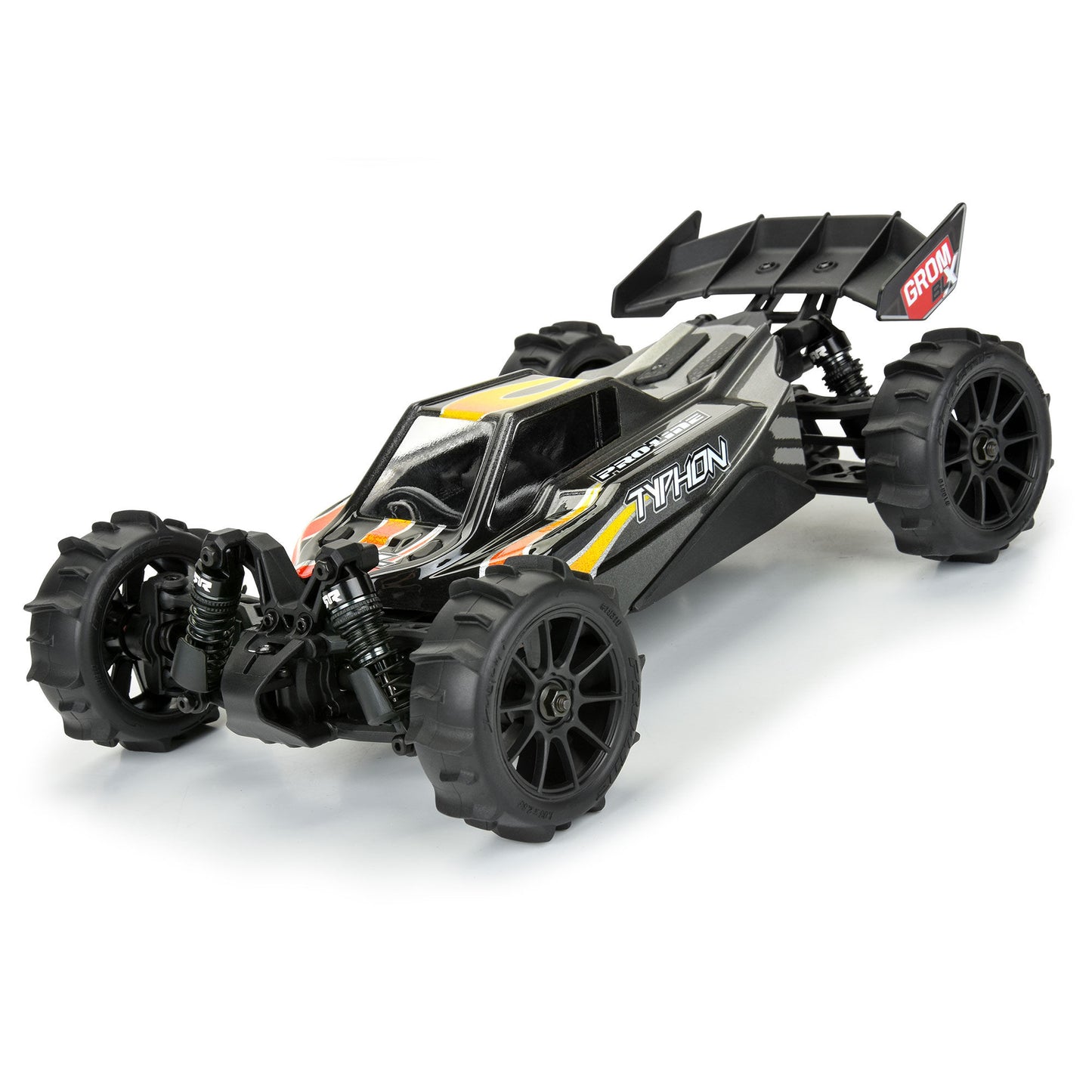 Pro-Line Racing Dumont F/R Tires MTD 12mm Black Mach10, 4 Typhon 1:14 PRO1031010
