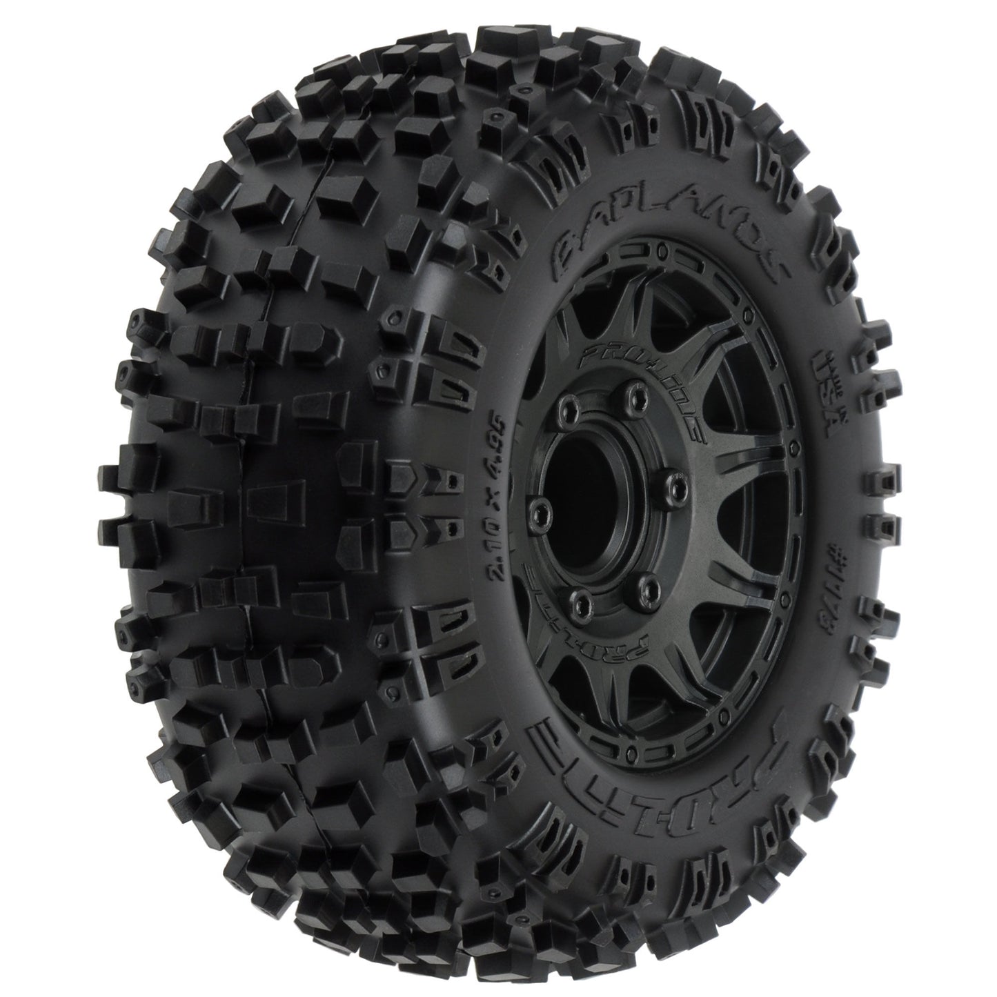 Pro-Line 1:10 Badlands Front/Rear 2.8" MT Tires Mounted 12mm Blk Raid PRO1173-10