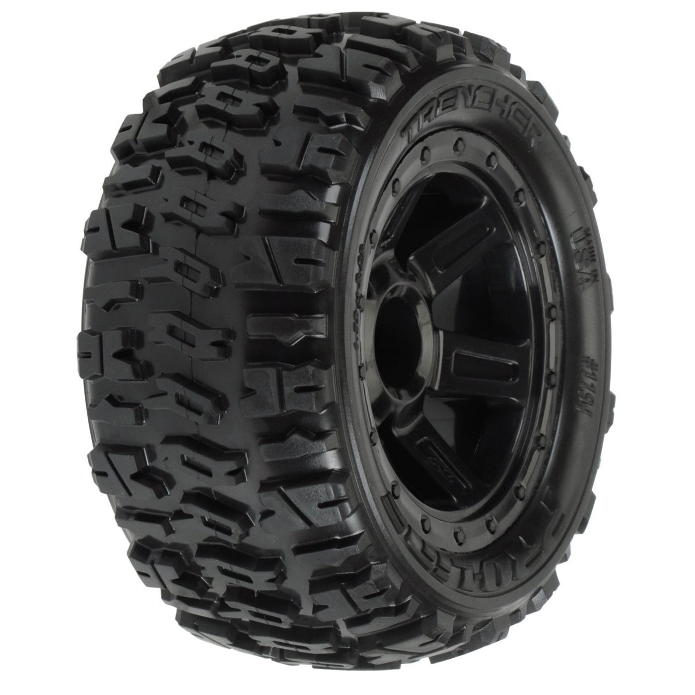 Pro-Line 1:16 Trencher M2 Fr/Rr 2.2" Tires Mounted 12mm Blk Desperado PRO1194-11
