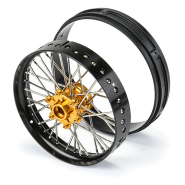 Pro-Line Racing ProSpec Aluminum V2 Bead Front Wheel Black/Gold1 1:4 PRO283600T3