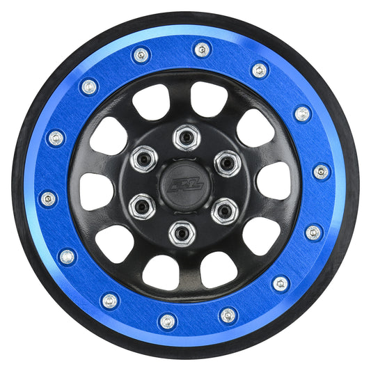 Pro-Line Racing Steelies Stamped 2.9" Dual Offset SCX6 Wheels Blue 1:6 PRO283800