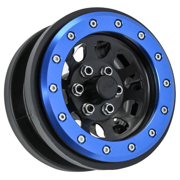 Pro-Line Racing Steelies Stamped 2.9" Dual Offset SCX6 Wheels Blue 1:6 PRO283800