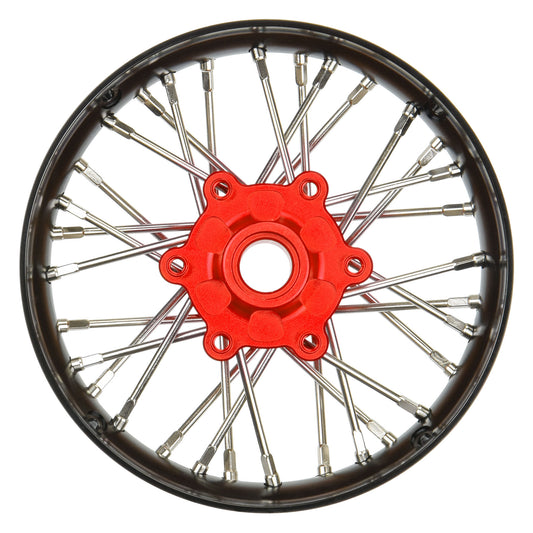 Pro-Line Racing Pro-Spec Alumi V2 Bead Front Wheel Black/Red (1) 1:4 PRO284700T2