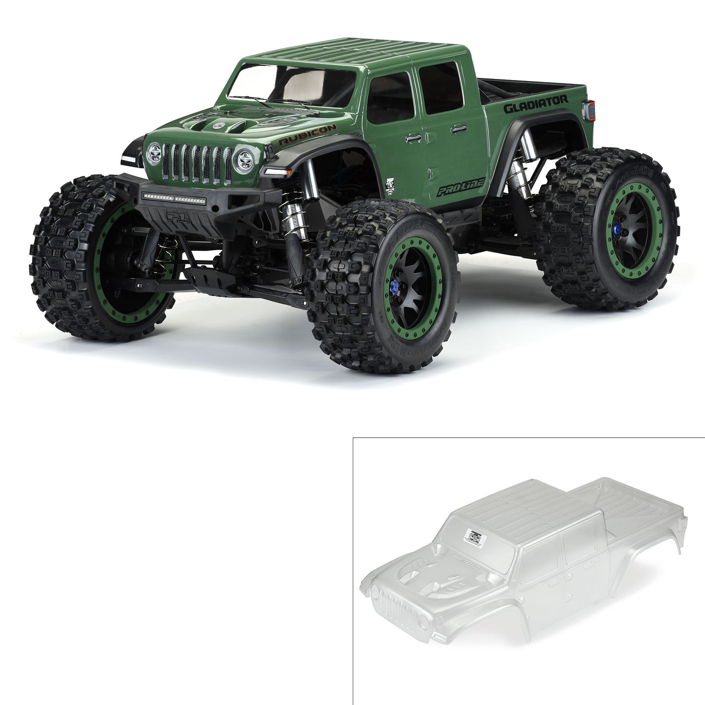 Pro-Line 1:5 Pre-Cut Jeep Gladiator Rubicon Clear Body: X-MAXX PRO3533-17