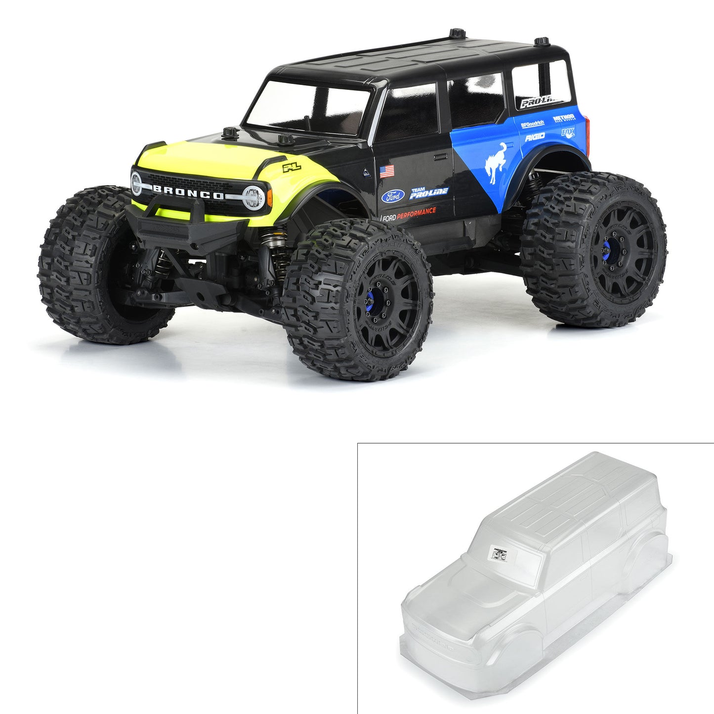 Pro-Line 1:8 2021 Ford Bronco Clear Body: MAXX, E-REVO 2.0 PRO3594-00