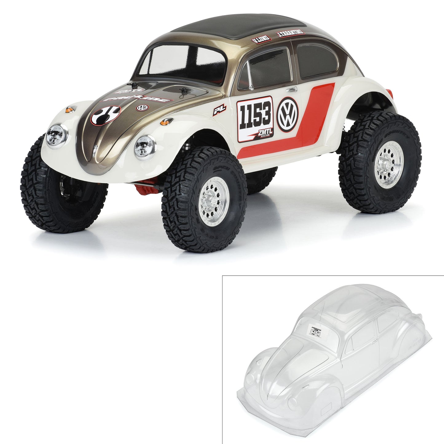 Pro-Line 1:10 Volkswagen Beetle Clear Body 12.3" (313mm) Wheelbase Cr PRO3595-00