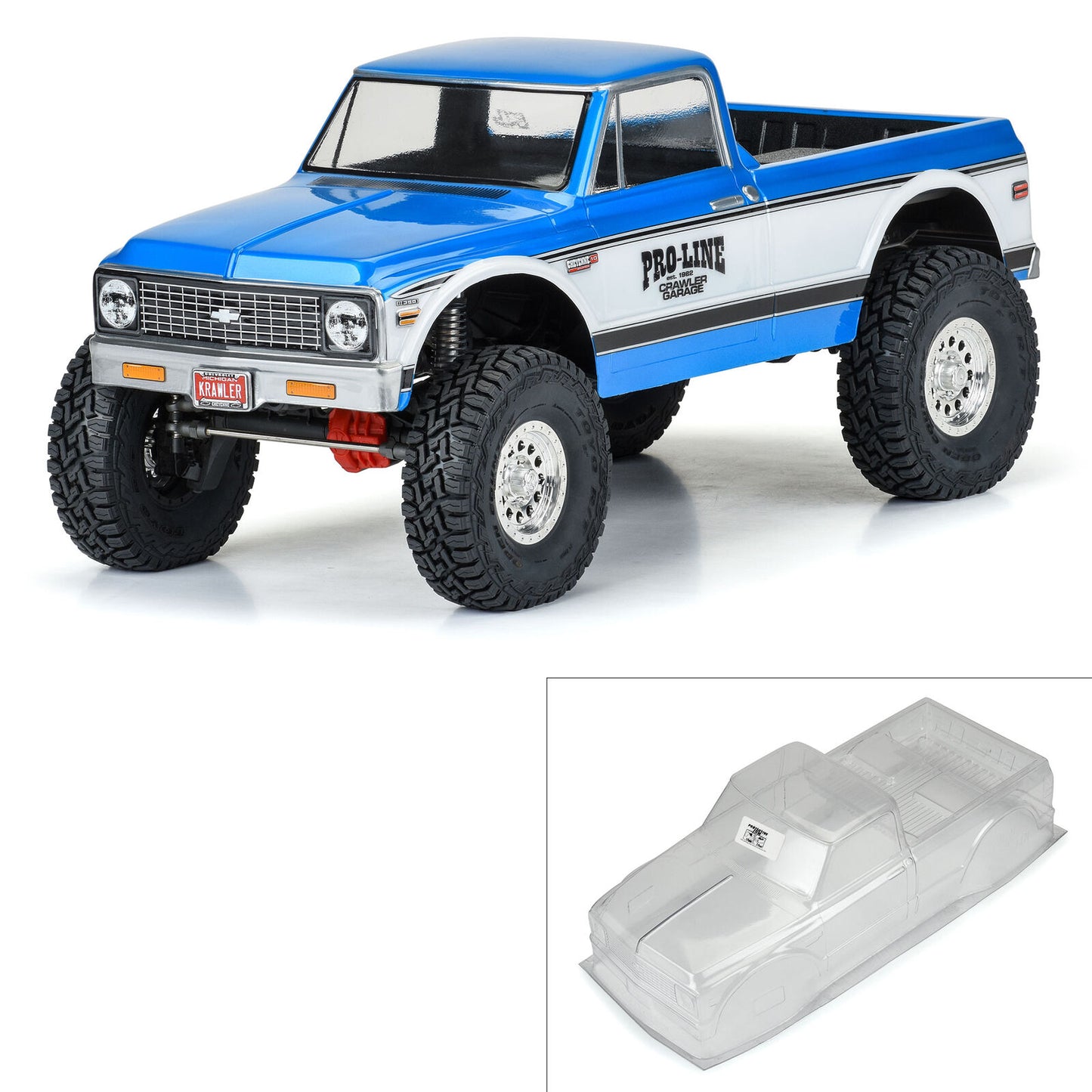 Pro-Line 1:10 1972 Chevy K-10 Clear Body 12.3" Wheelbase Crawlers PRO3604-00