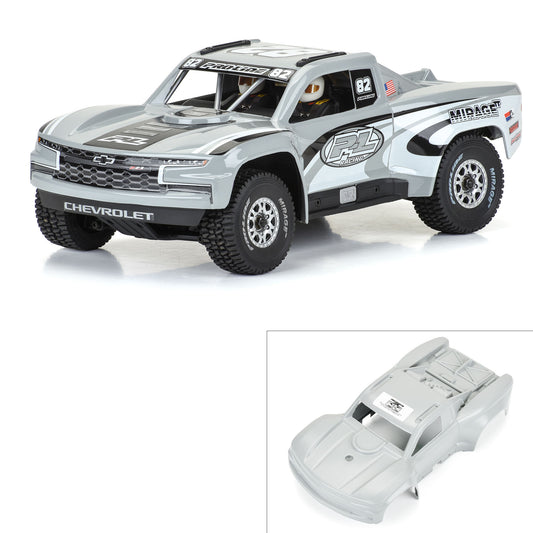 Pro-Line Racing Pre-Cut 2019 Chevy Trophy Truck Tough Gray Body: 1:16 PRO367514