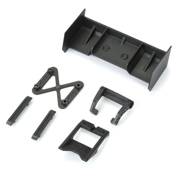 Pro-Line Racing Sector Wing Set and Roof Skids Black Granite GROM 1:18 PRO642300