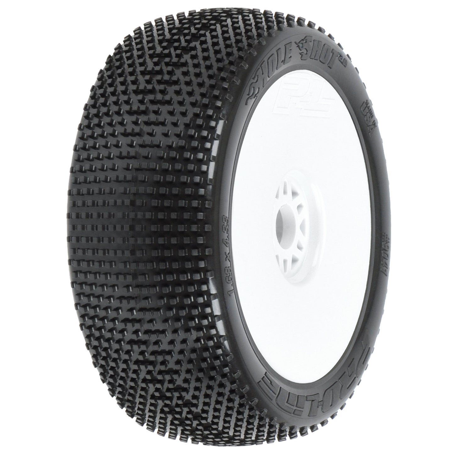 Pro-Line 1:8 Hole Shot 2.0 S3 Front/Rear Buggy Tires Mounted 17mm Whi PRO9041-233