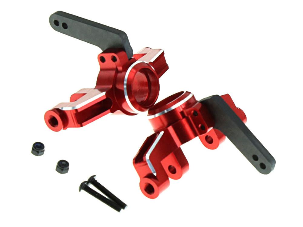 RC Overhaul Front Steering Knuckles, Red Alum, 4S / Kraton RCO-AR011R