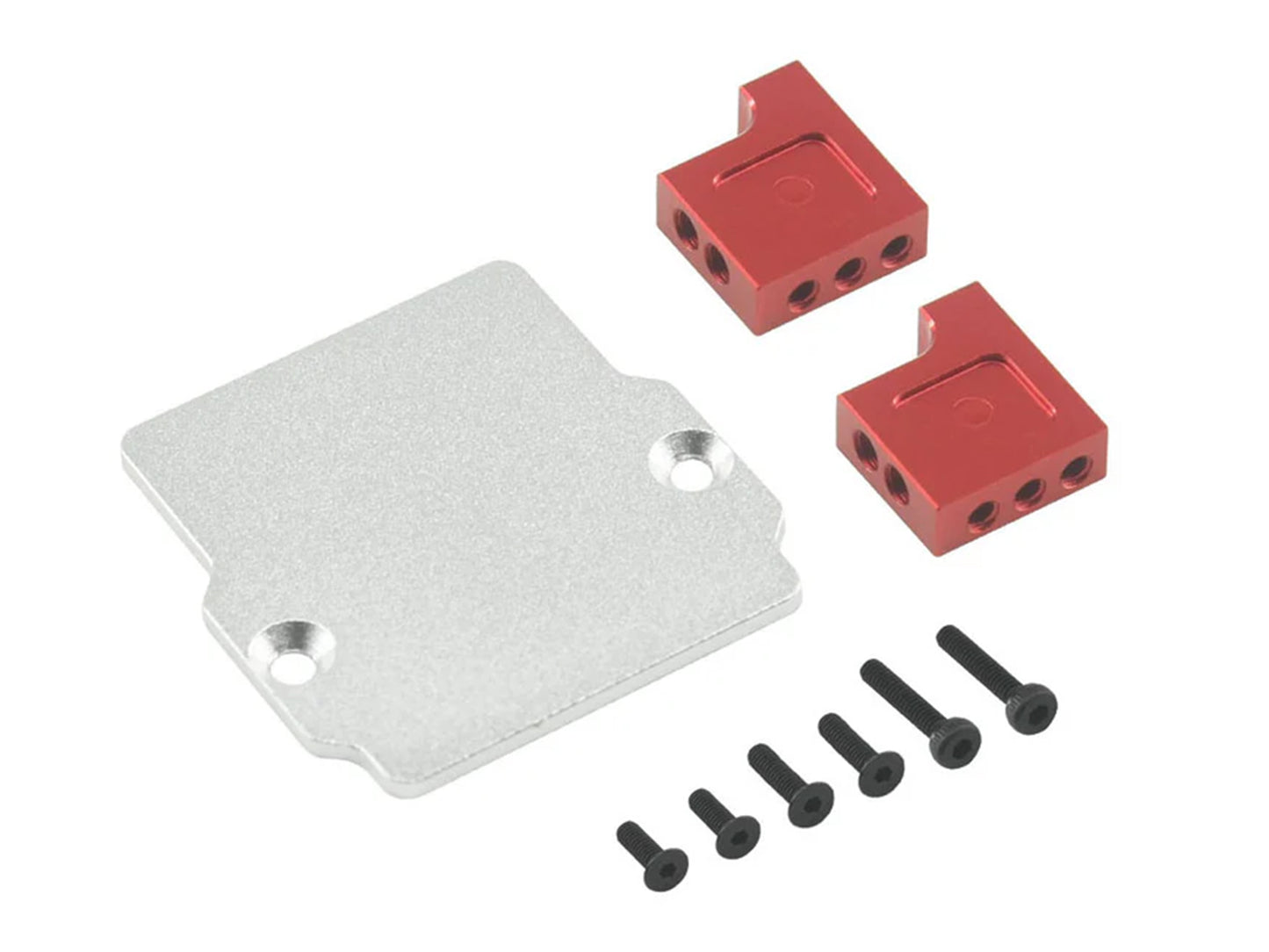 RC Overhaul Aluminum Servo / ESC Mount, Red, Grom RCO-AR027R