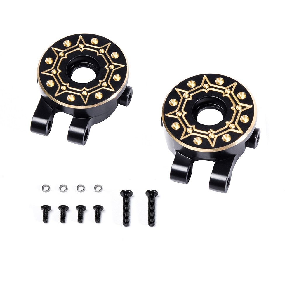 RC Overhaul Steering Knuckles, Blk Brass Pr for TRX-4M TRX008