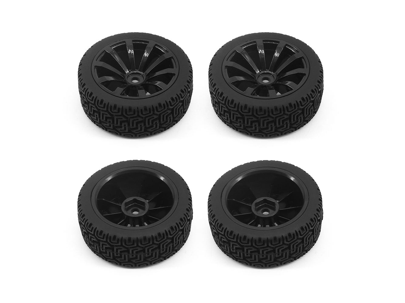 RC Overhaul 1/10 Rally Block/10 Spoke Wheel Set Black (4pcs) UN09