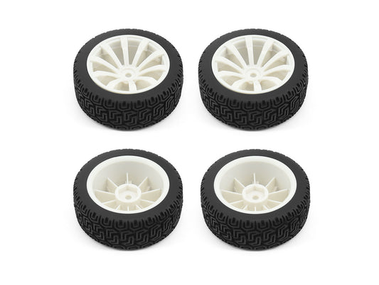 RC Overhaul 1/10 Rally Block/10 Spoke Wheel Set White (4pcs) UN10