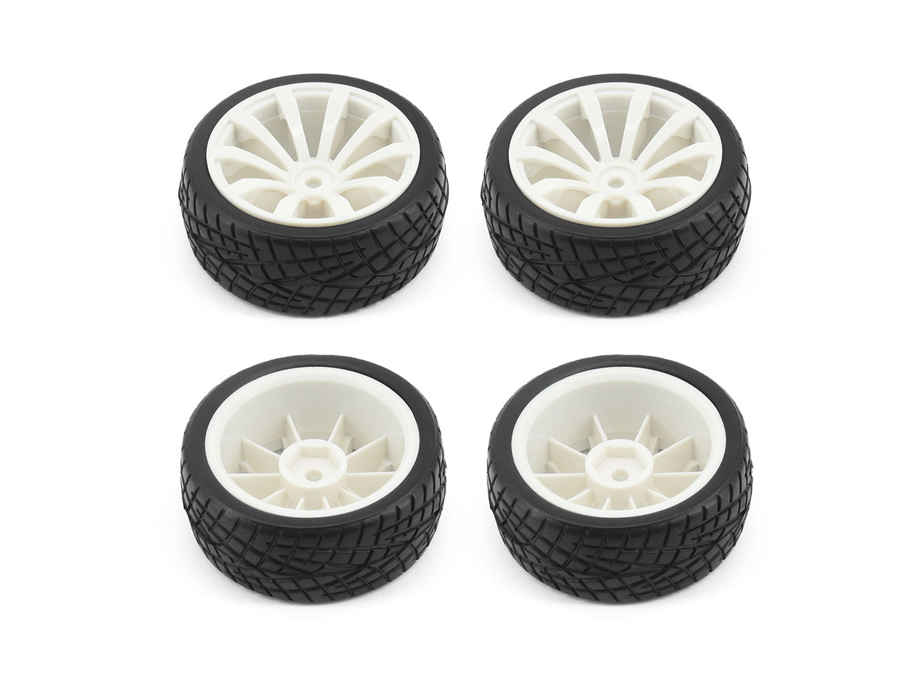 RC Overhaul 1/10 On Road/10 Spoke Wheel Set White (4pcs) UN12