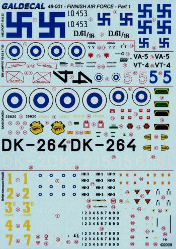 Galdecal GAL48001 1:48 Finnish Air Force Pt 1