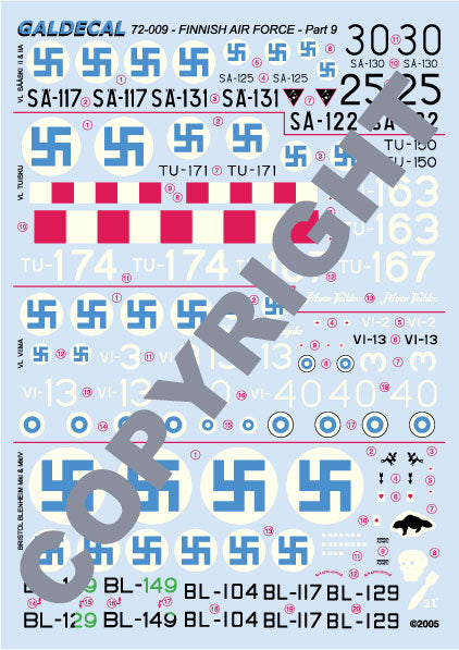 Galdecal GAL72009 1:72 Finnish Air Force VL SAASKI II