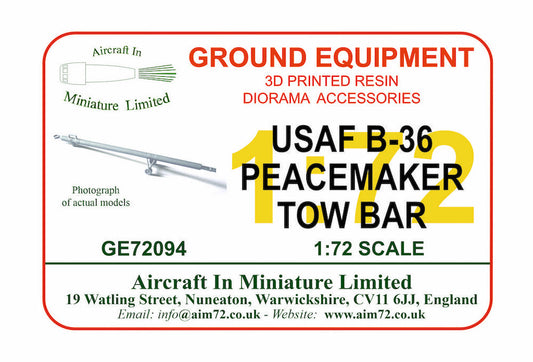 AIM Ground Equipment GE72094 1:72 USAF tow bar Convair B-36H/RB-36F Peacemaker
