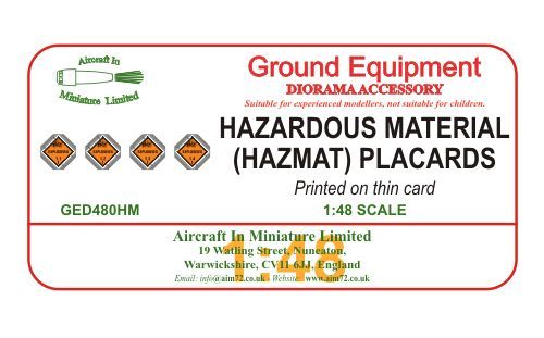 AIM - Ground Equipment Decals GED480HM 1:48 Hazardous Materials