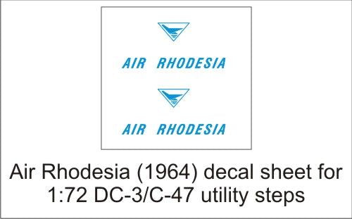 AIM Decals GED72041B Air Rhodesia-64 Decals for DC-3 Utility Steps 1:72