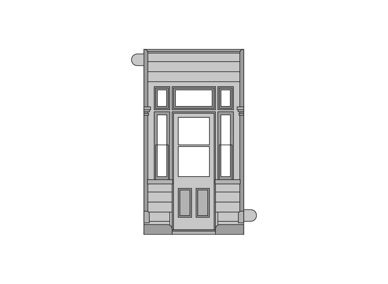 Ratio GJ03 LNWR Grand Junction Station Building Components: 4 Single Door Panels HO/OO Gauge