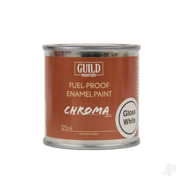 Guild Lane Chroma Enamel Fuelproof Paint Gloss White (125ml Tin) CHR6200