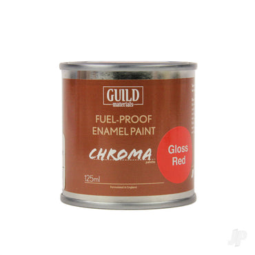 Guild Lane Chroma Enamel Fuelproof Paint Gloss Red (125ml Tin) CHR6201