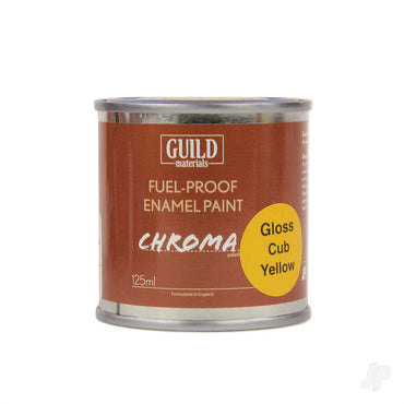 Guild Lane Chroma Enamel Fuelproof Paint Gloss Cub Yellow (125ml Tin) CHR6202