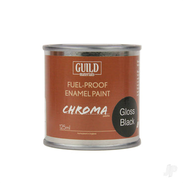 Guild Lane Chroma Enamel Fuelproof Paint Gloss Black (125ml Tin) CHR6203